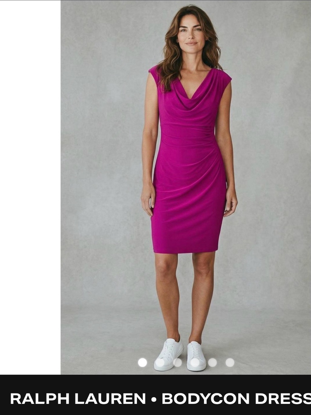 Ralph Lauren Purple Cowl Neck Bodycon Dress